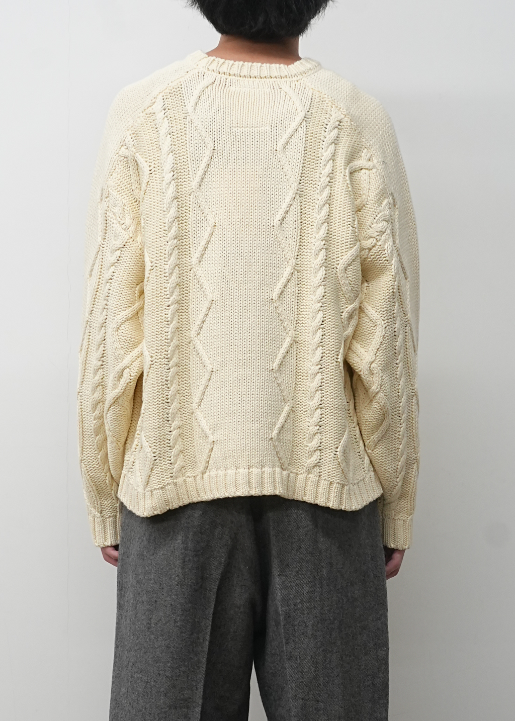 EMBROIDERY CABLE STITCH KNIT(OFF WHITE)