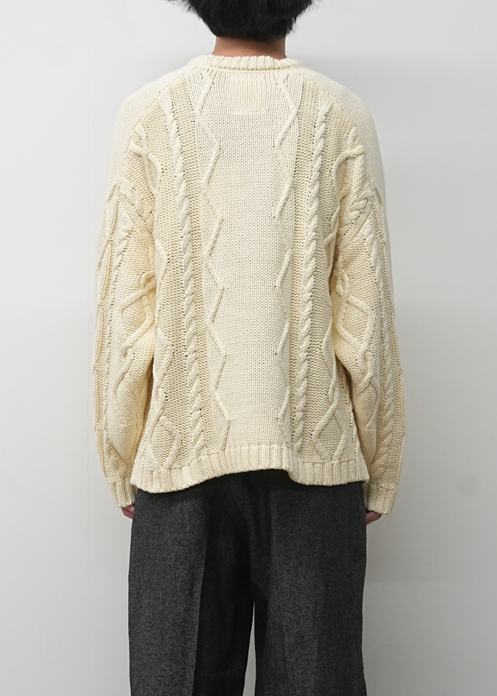 EMBROIDERY CABLE STITCH KNIT(OFF WHITE) – ANCELLM EMBROIDERY CABLE STITCH KNIT(OFF WHITE) – ANCELLM