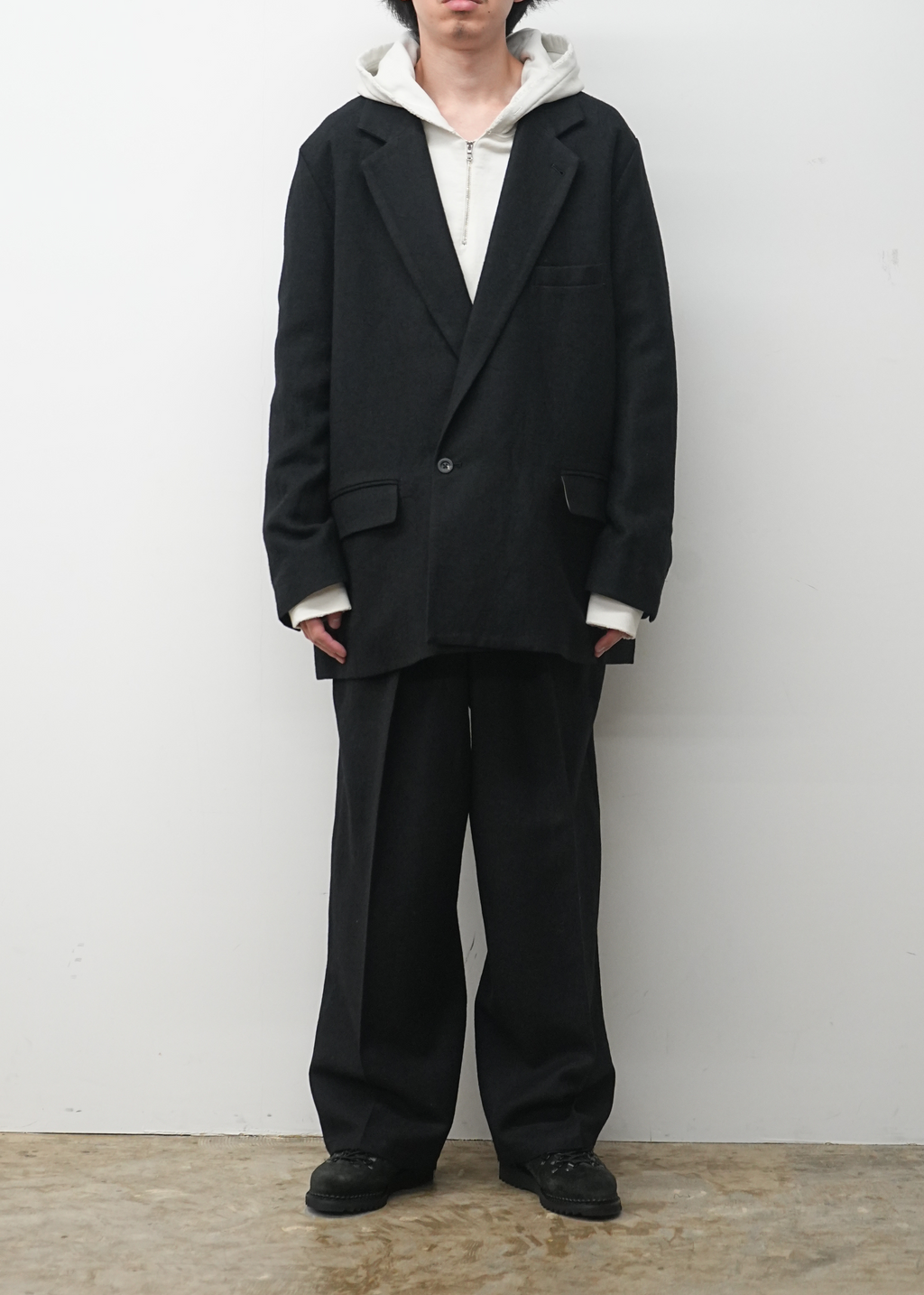 パンツ ANCELLM 25AW SHRINK WOOL WIDE SLACKS SHRINK WOOL WIDE SLACKS(GRAY) – ANCELLM