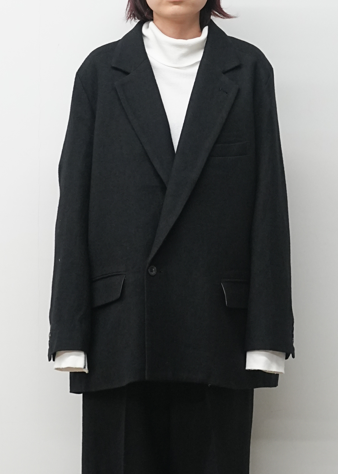 ジャケット・アウター ancellm DOUBLE-BREASTED COAT(BLACK) ANCELLM DOUBLE BREASTED COAT BLACK