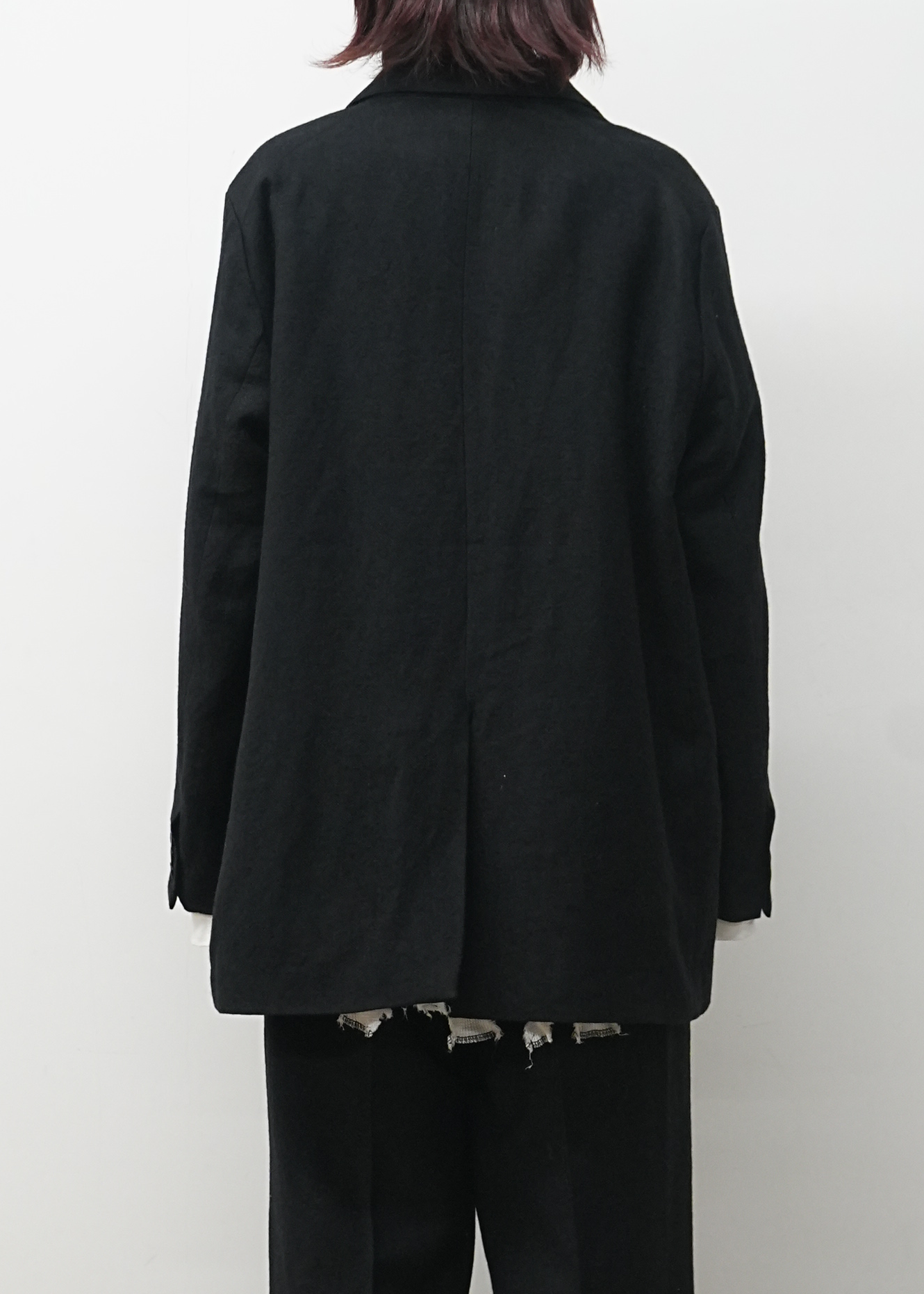 SEMI-DOUBLE TAILORED JACKET(BLACK)