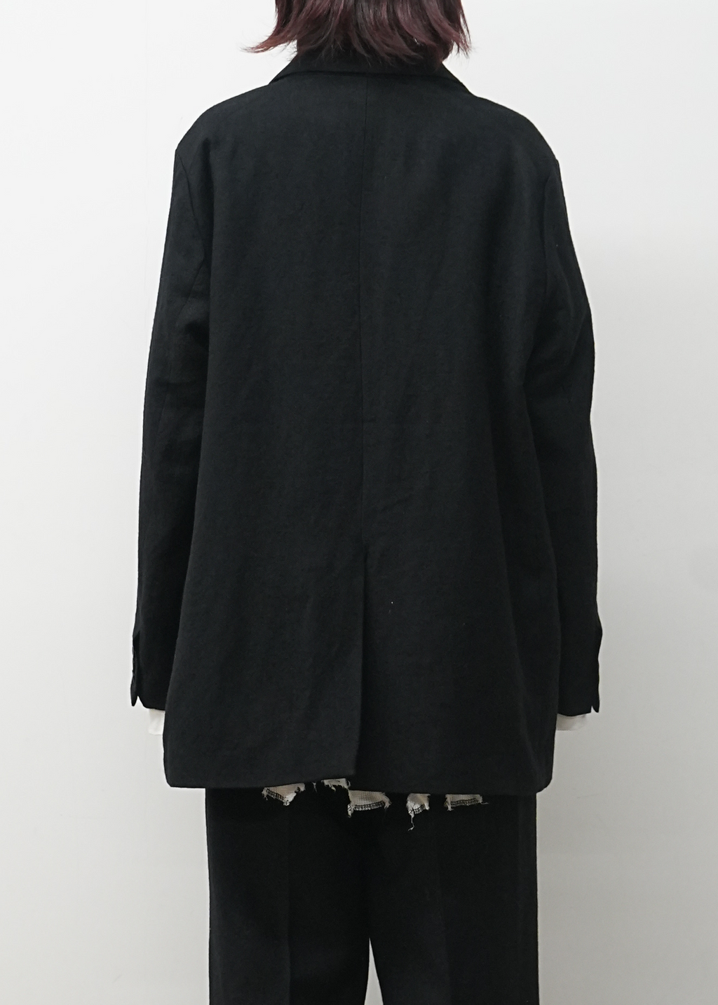 SEMI-DOUBLE TAILORED JACKET(BLACK)