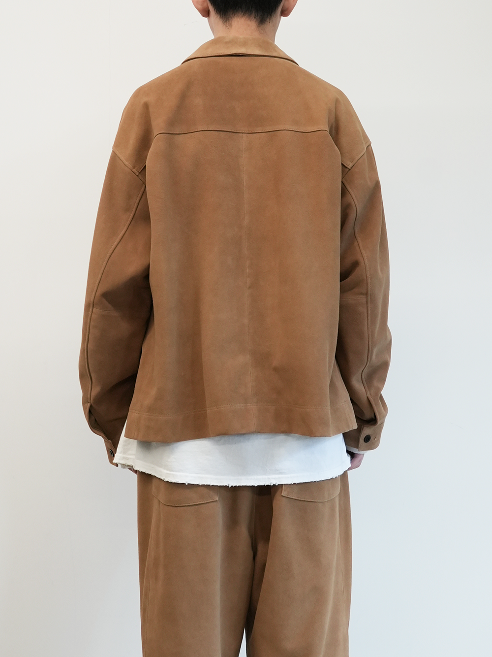 SUEDE SHORT SHIRT JACKET(BROWN)