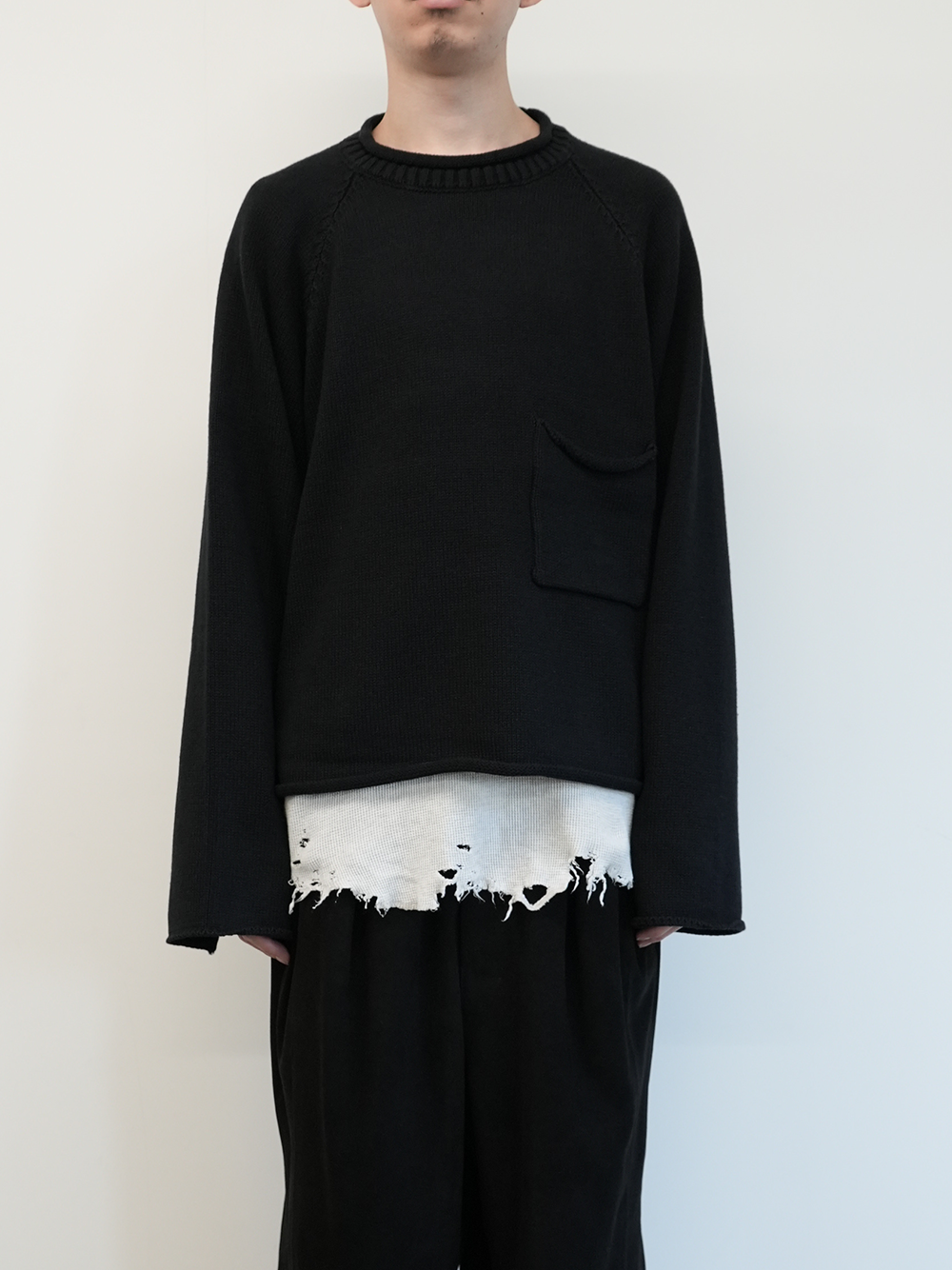 SHORT LENGTH KNIT(BLACK)