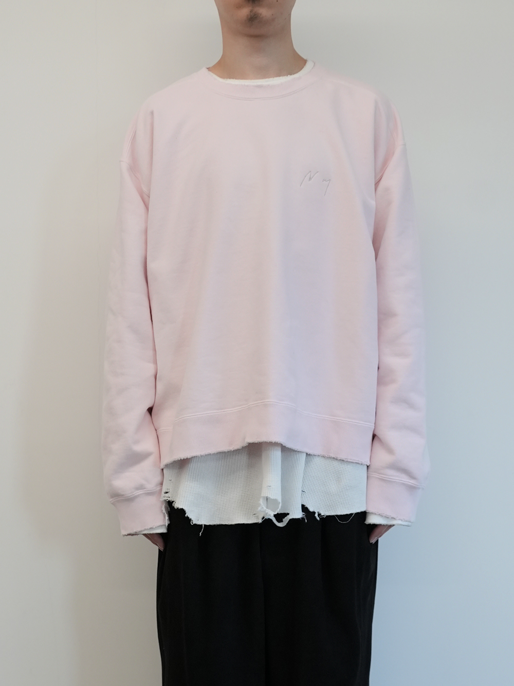 EMBROIDERY SWEAT SHIRT(PINK)