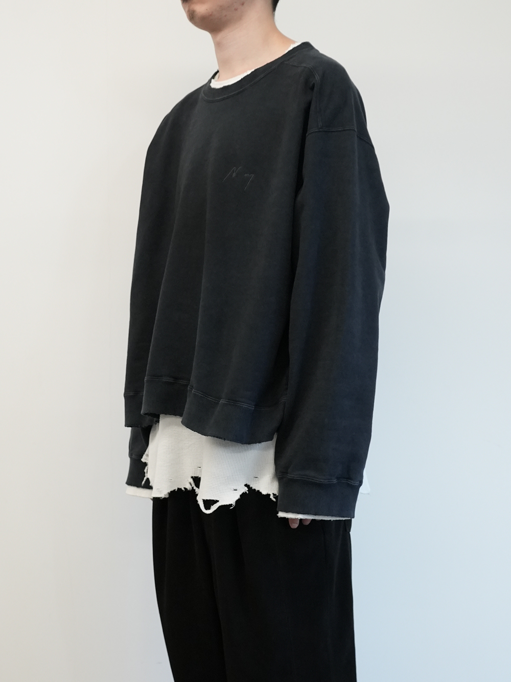 EMBROIDERY SWEAT SHIRT(BLACK)