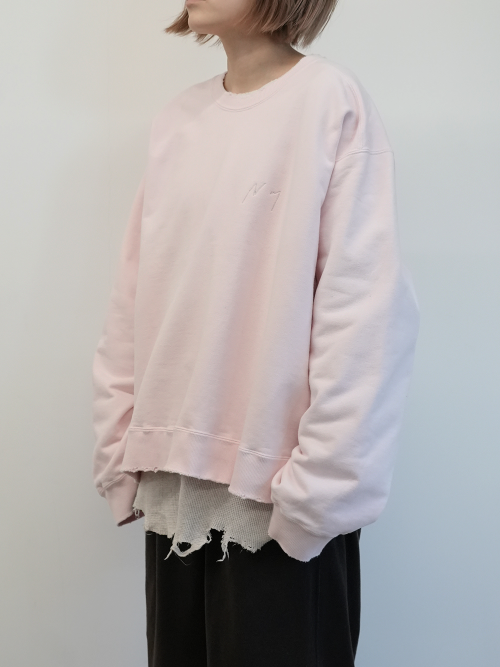 EMBROIDERY SWEAT SHIRT(PINK)