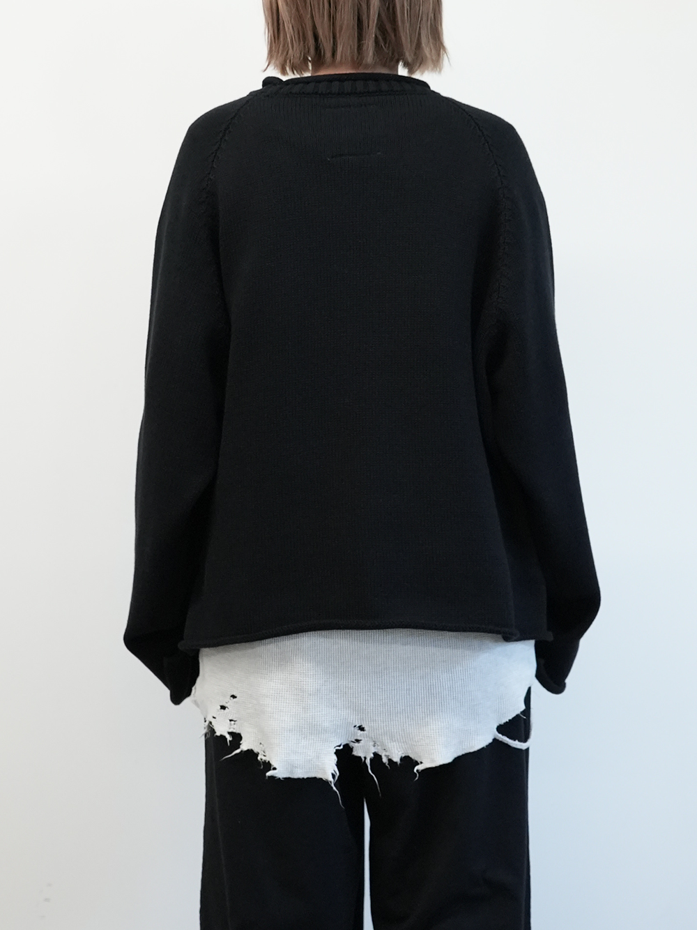 SHORT LENGTH KNIT(BLACK)