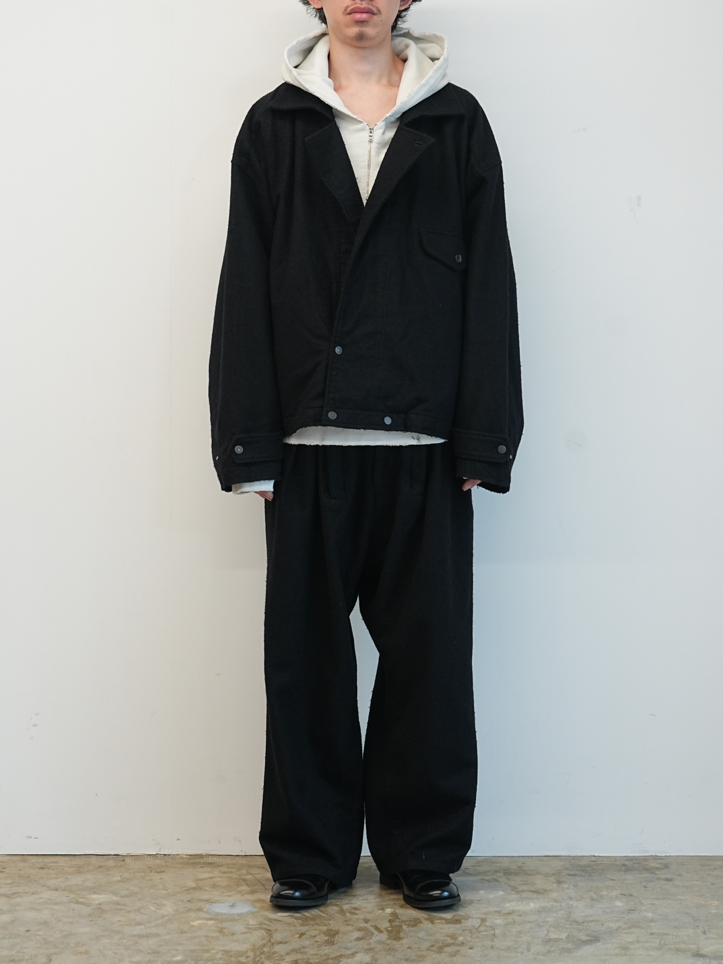 PILLING WOOL DOUBLE BLOUSON(BLACK)