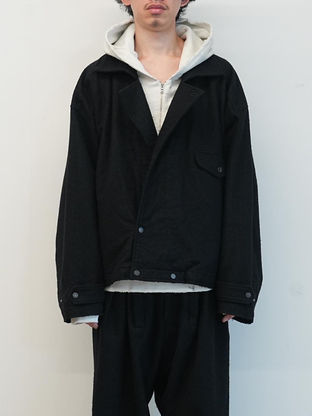 PILLING WOOL DOUBLE BLOUSON(BLACK)