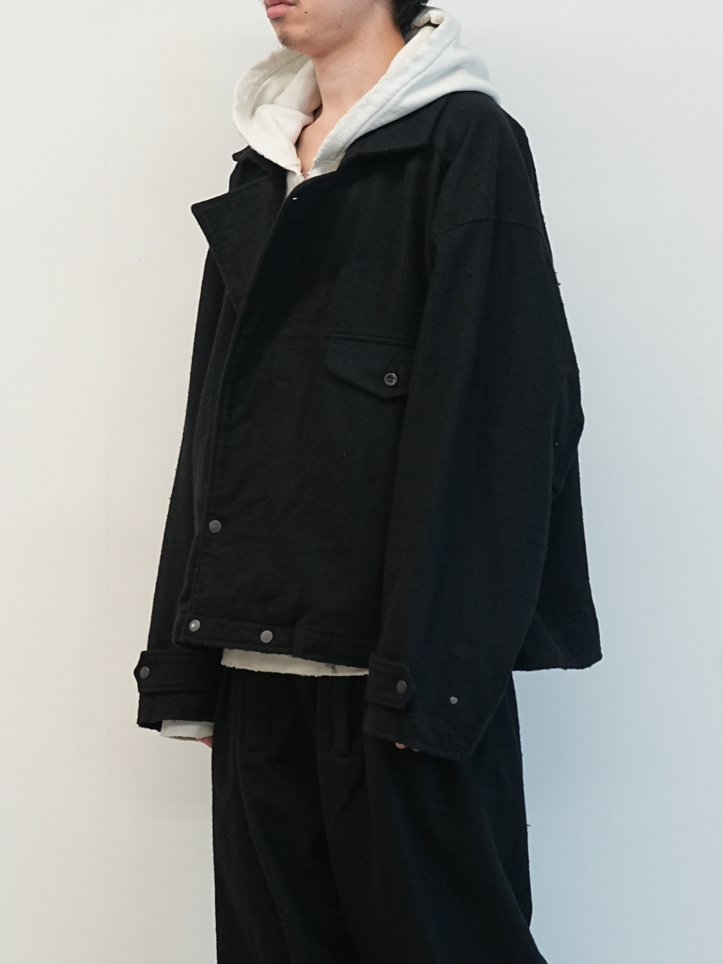 PILLING WOOL DOUBLE BLOUSON(BLACK)