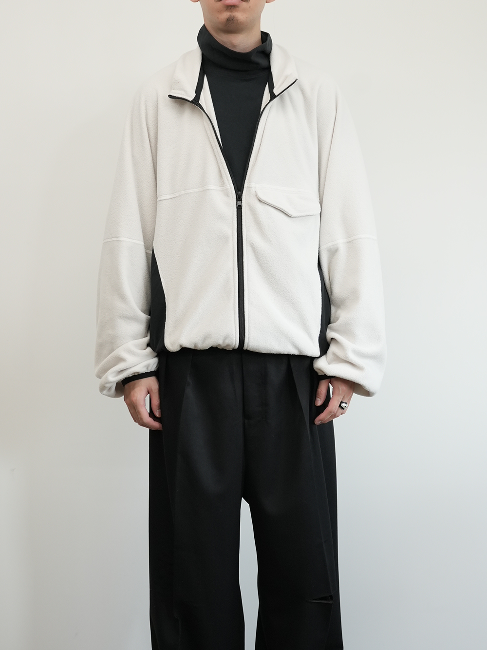 FLEECE SWITCHING JACKET(WHITE)