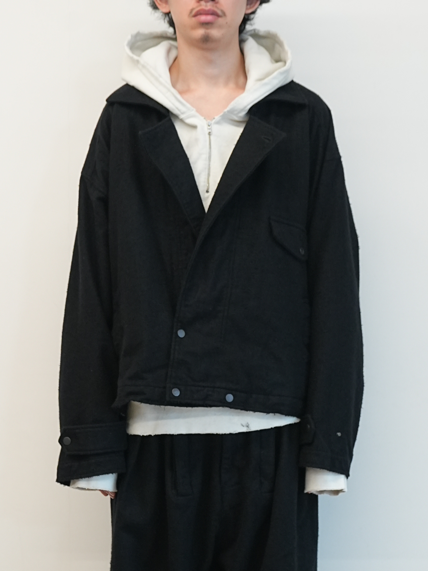 PILLING WOOL DOUBLE BLOUSON(BLACK)