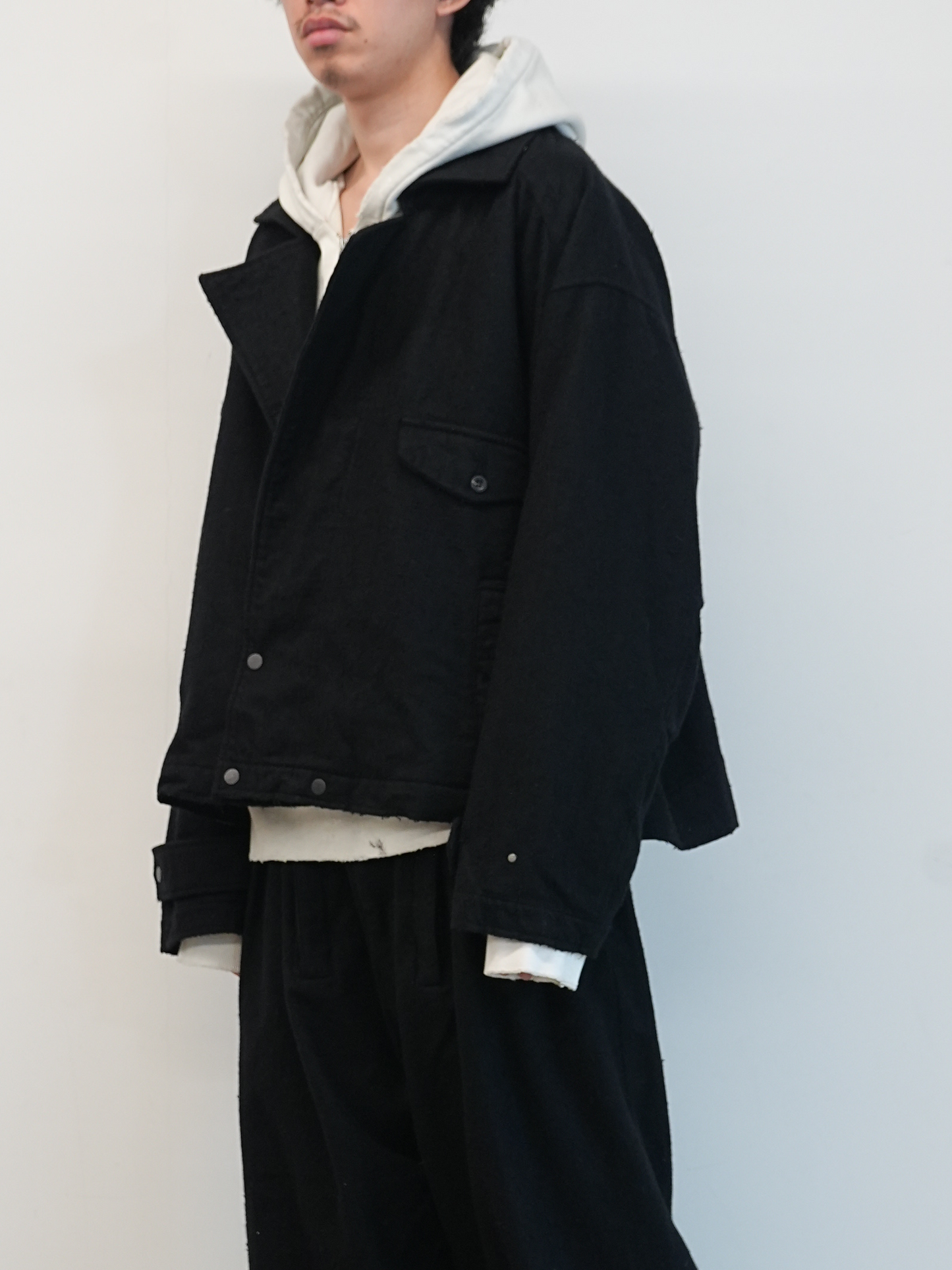 PILLING WOOL DOUBLE BLOUSON(BLACK)