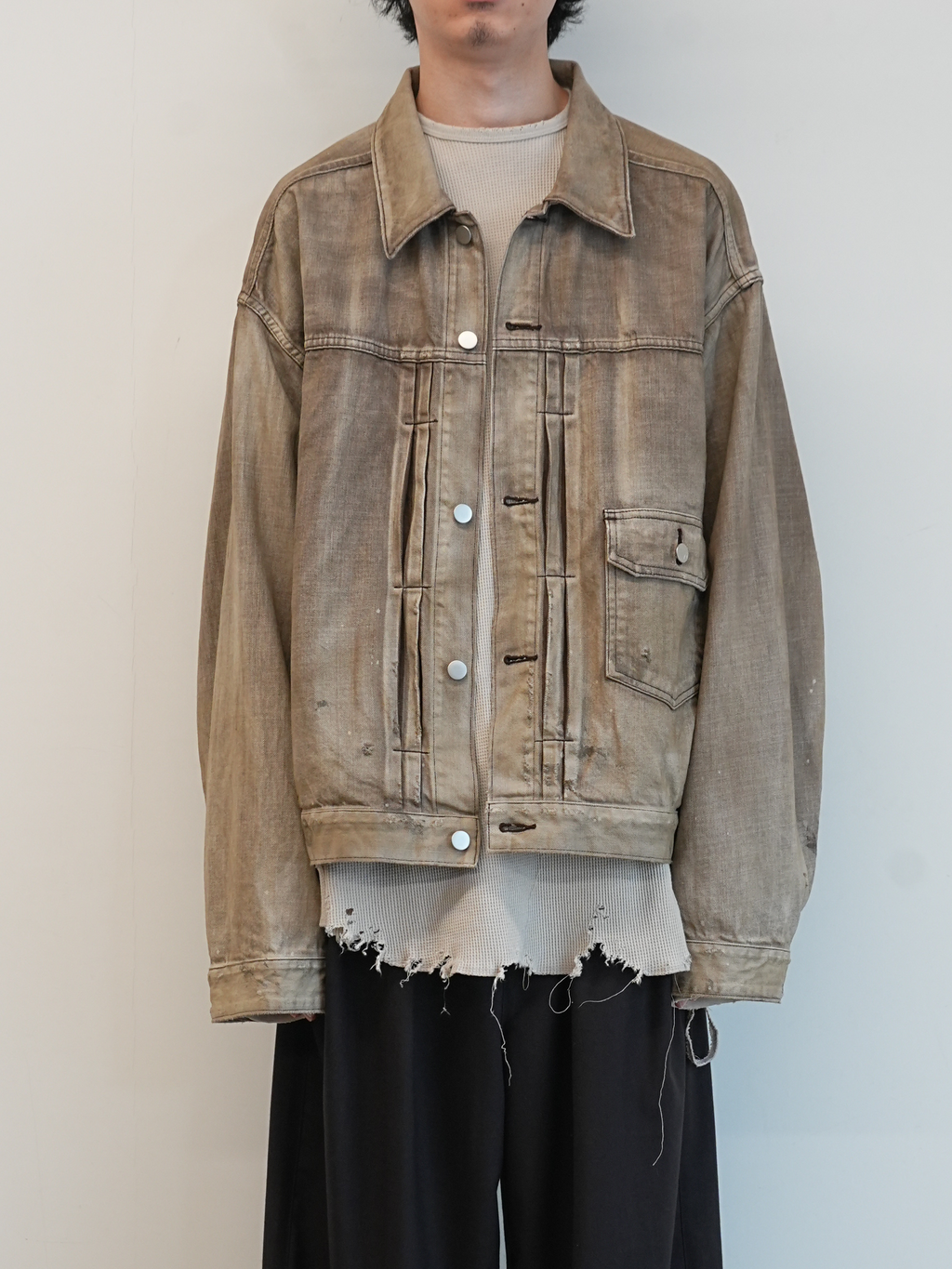 AGING DENIM JACKET(BROWN)