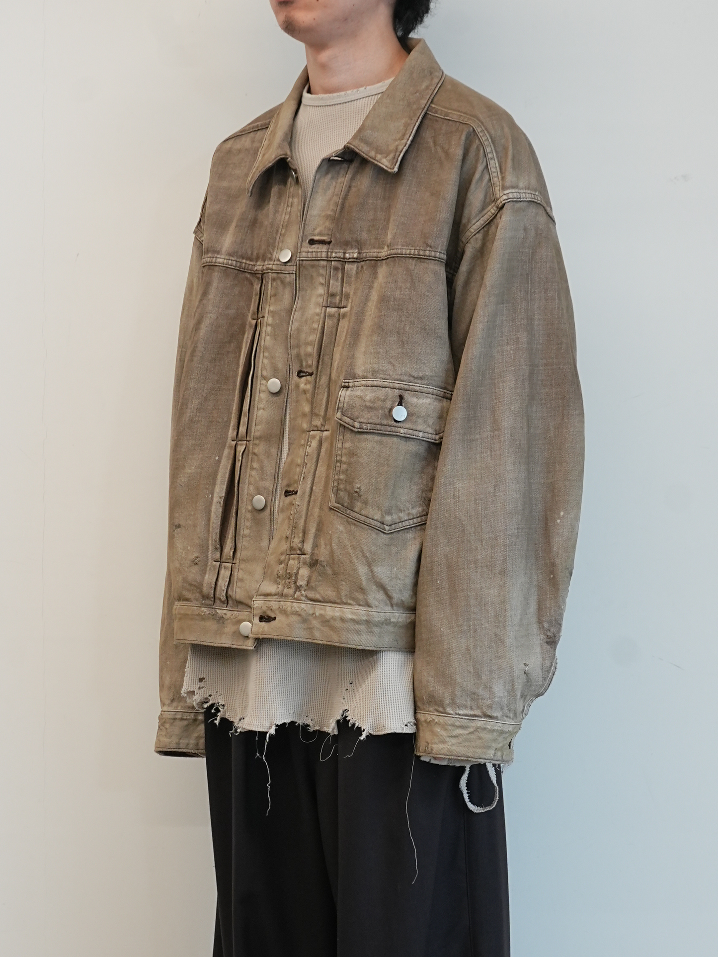 AGING DENIM JACKET(BROWN)