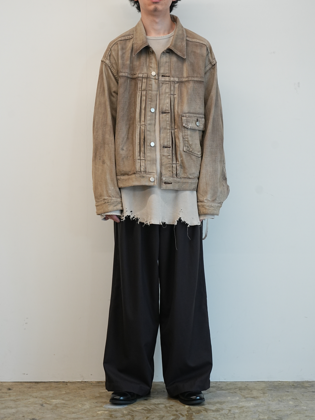 AGING DENIM JACKET(BROWN)