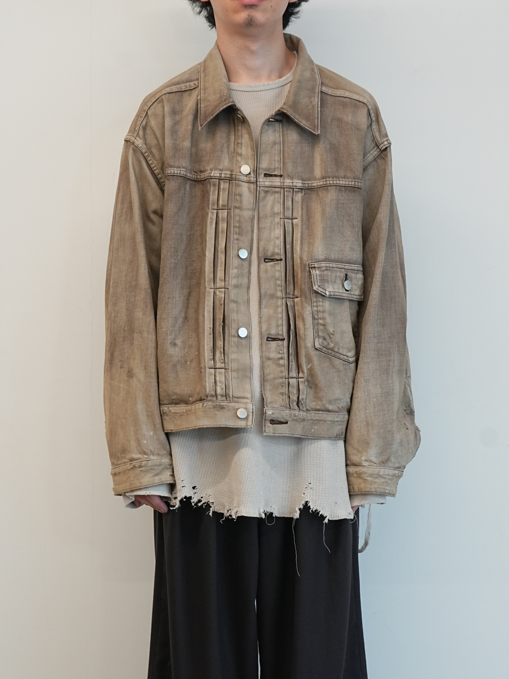 AGING DENIM JACKET(BROWN)