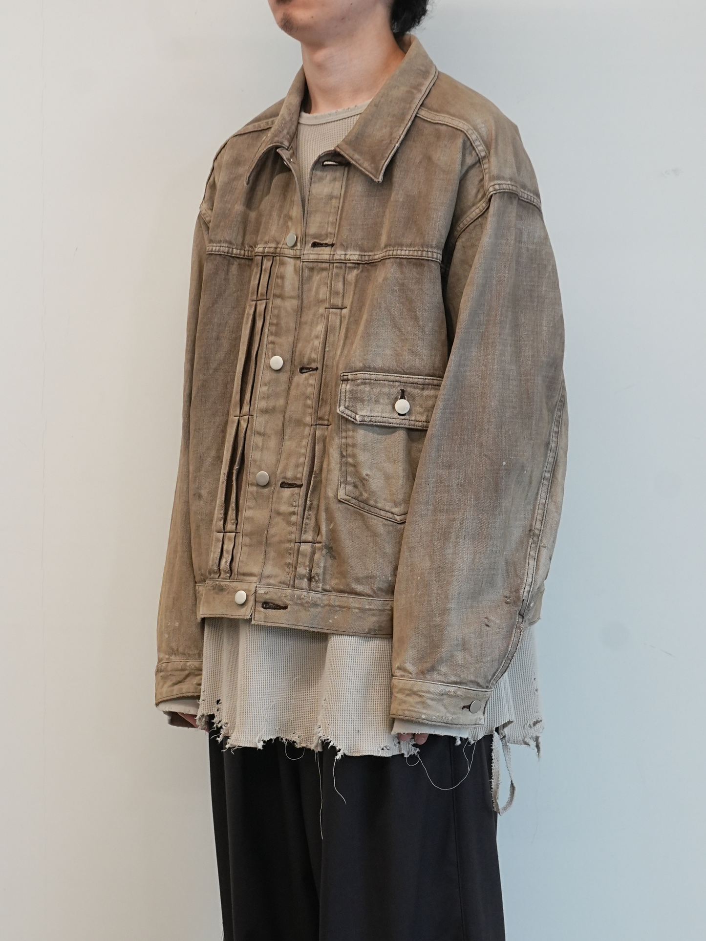 AGING DENIM JACKET(BROWN)
