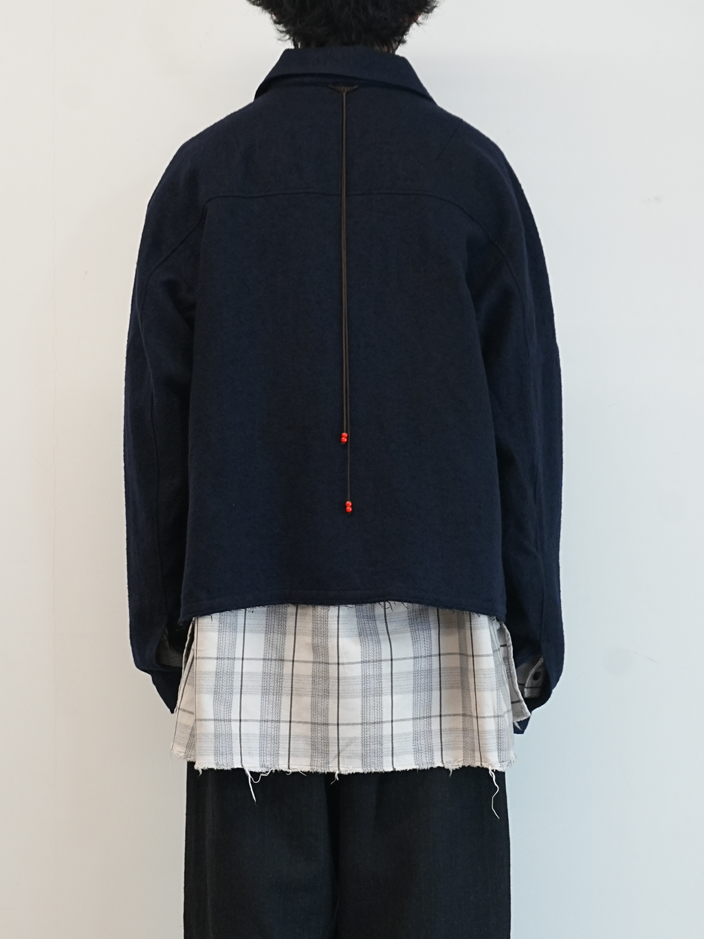 SHRINK WOOL SHORT ZIPUP SHIRT JACKET(NAVY)