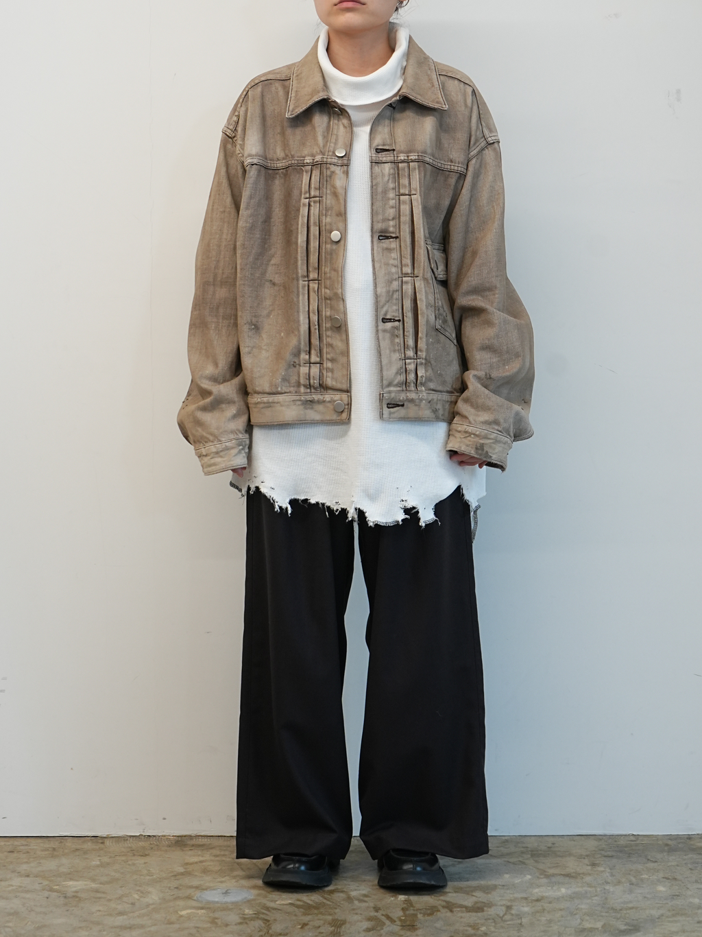 AGING DENIM JACKET(BROWN)