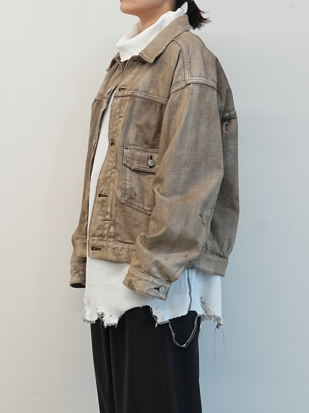 AGING DENIM JACKET(BROWN)
