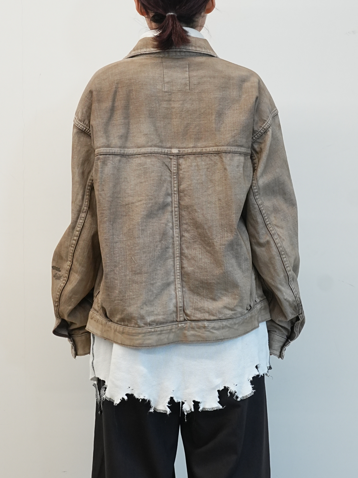 AGING DENIM JACKET(BROWN)
