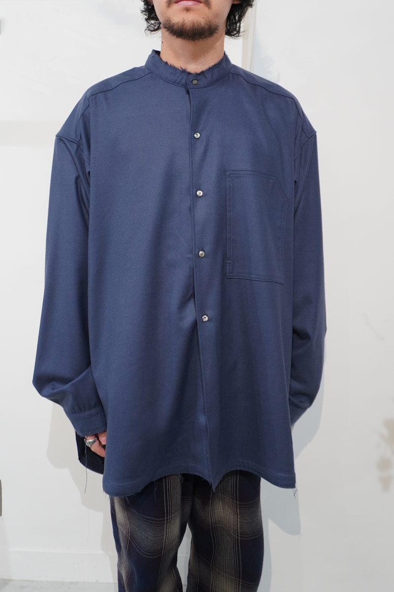 SIZE223/24AW  ANCELLM WOOL FLANNEL LONG SHIRT