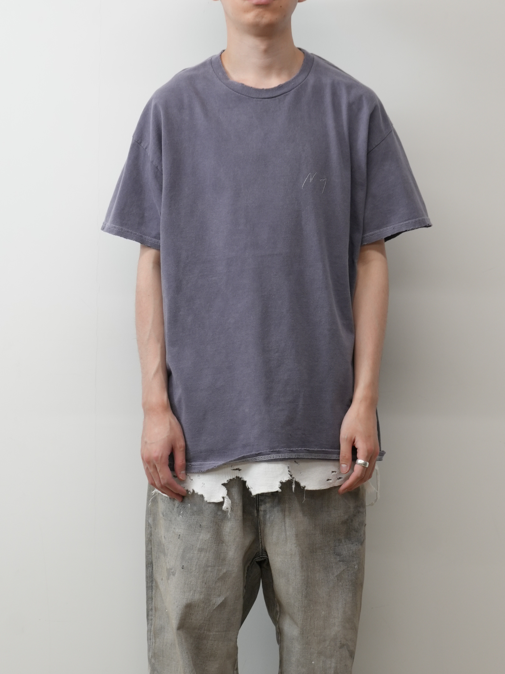 ancellm EMBROIDERY DYED T-SHIRTアンセルムTシャツ