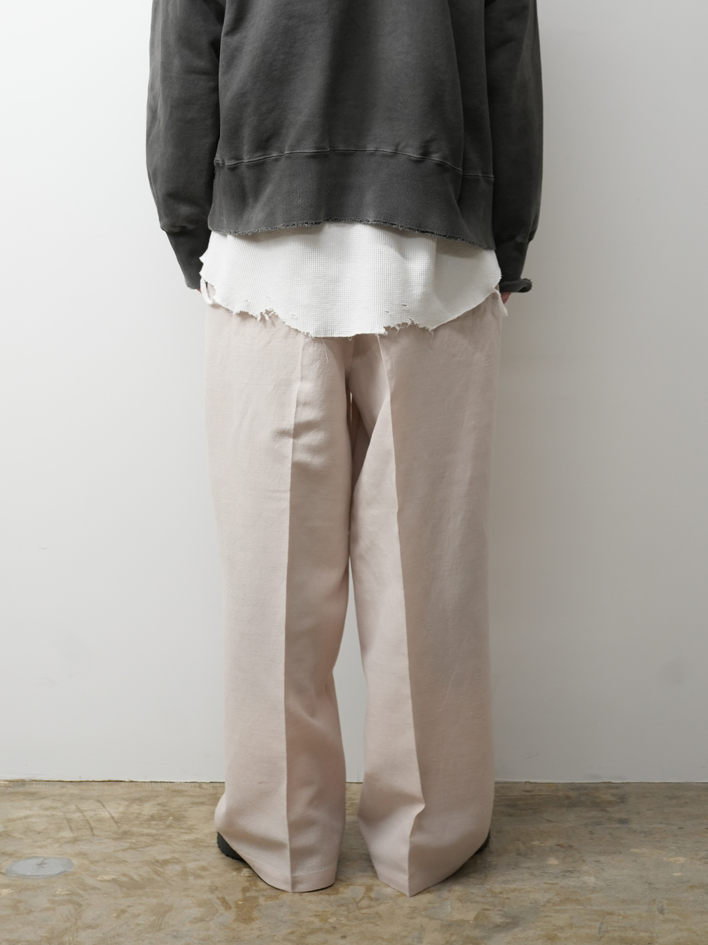 W/L WIDE EASY TUCK SLACKS(PINKBEIGE)