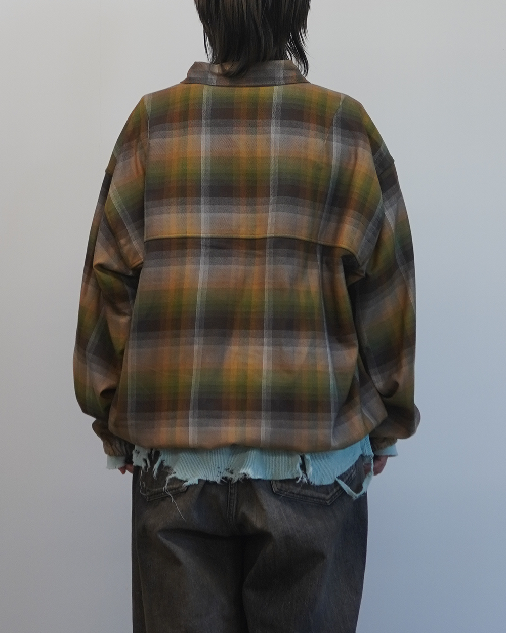 R/C CHECK PULL OVER SHIRT(BROWN/GREEN)