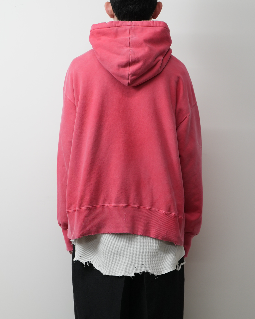 DYED DAMAGE HOODIE(RED)