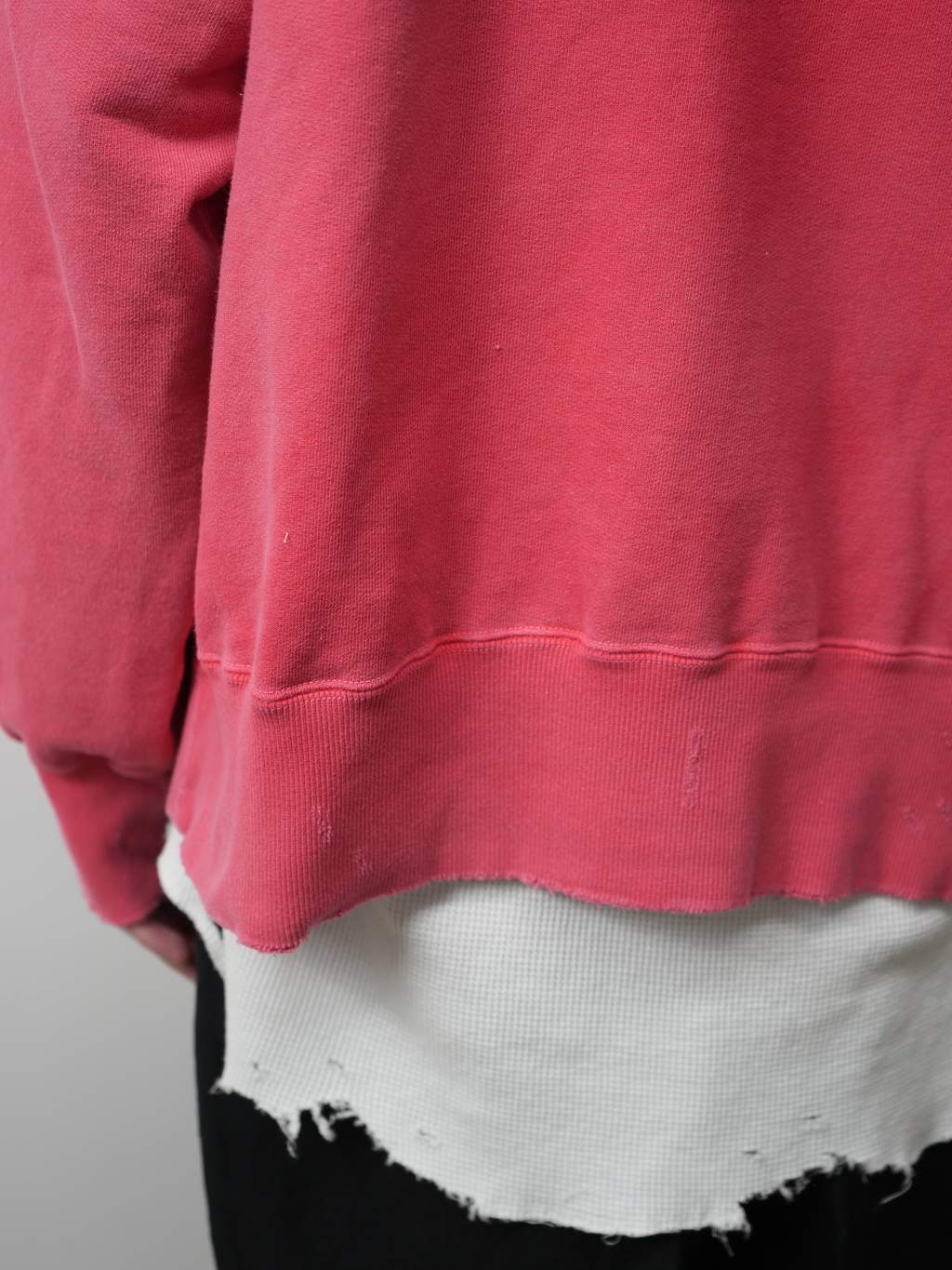 DYED DAMAGE HOODIE(RED)