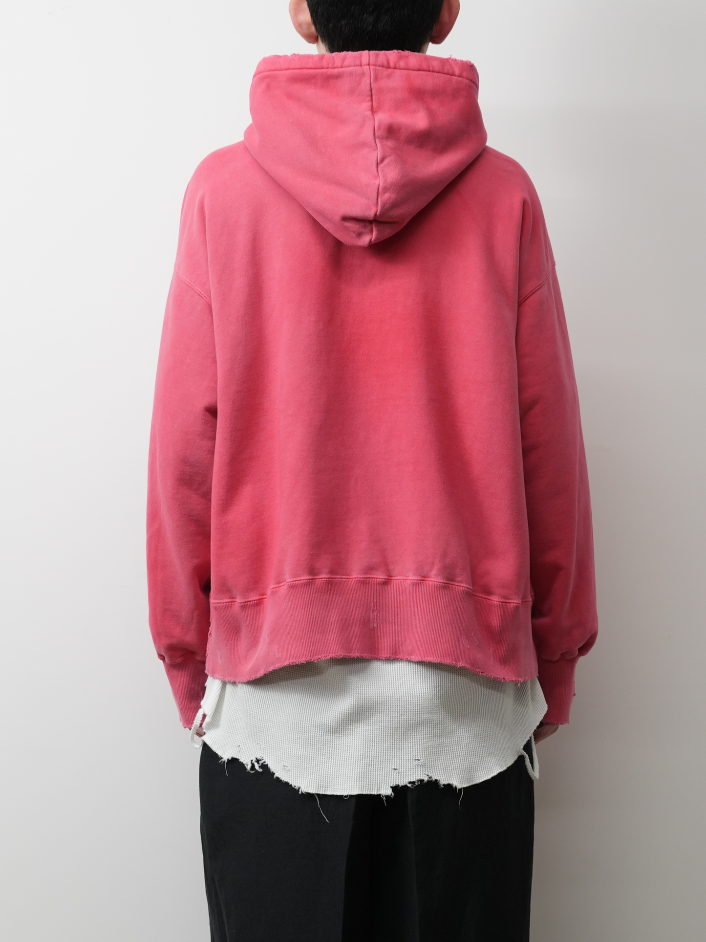 DYED DAMAGE HOODIE(RED)