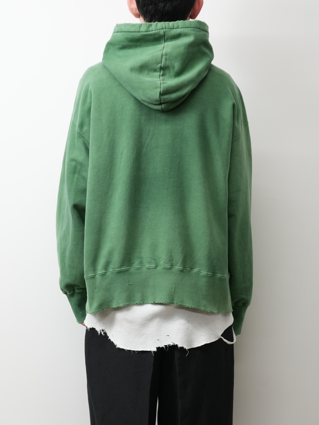 DYED DAMAGE HOODIE(GREEN)