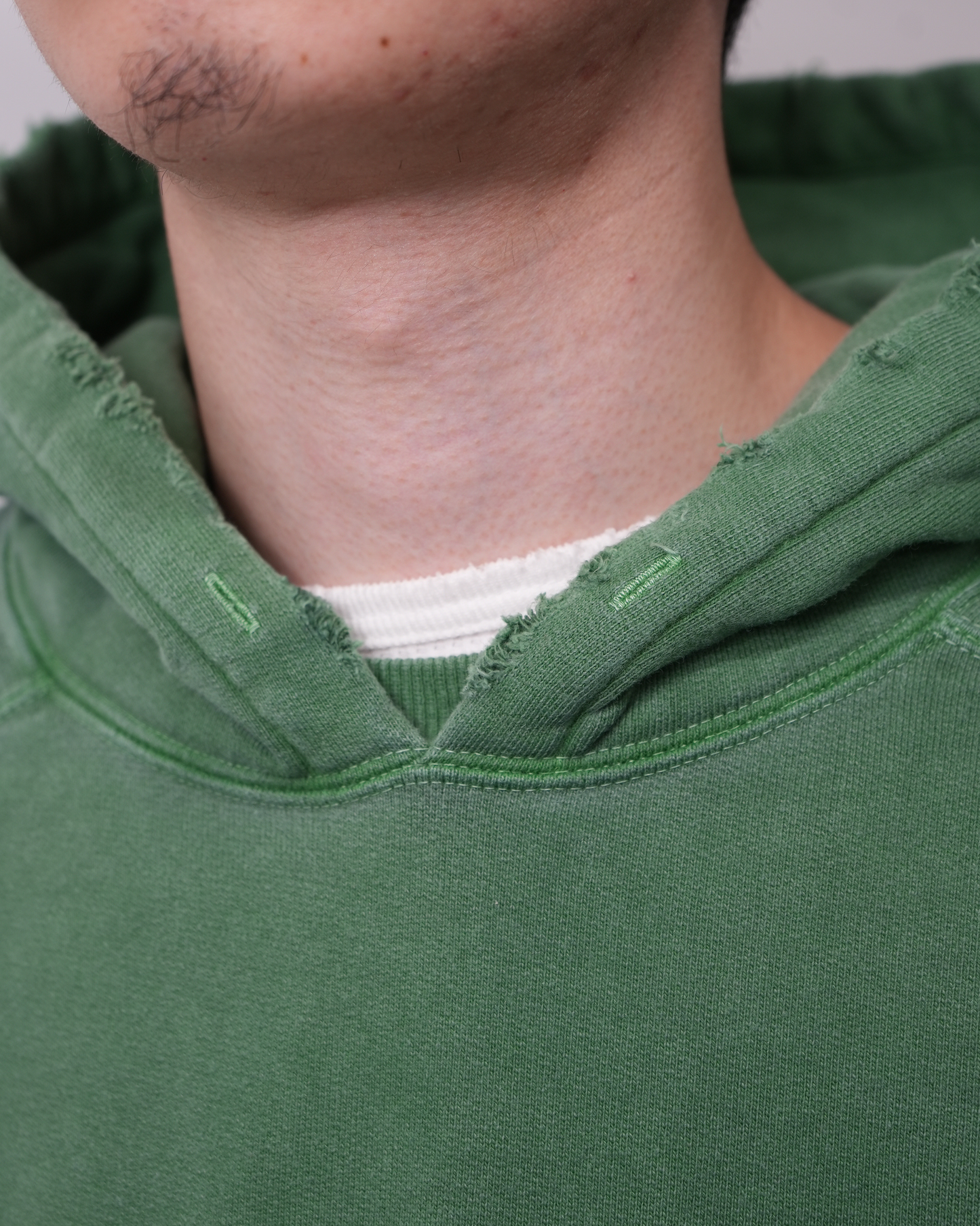 DYED DAMAGE HOODIE(GREEN)