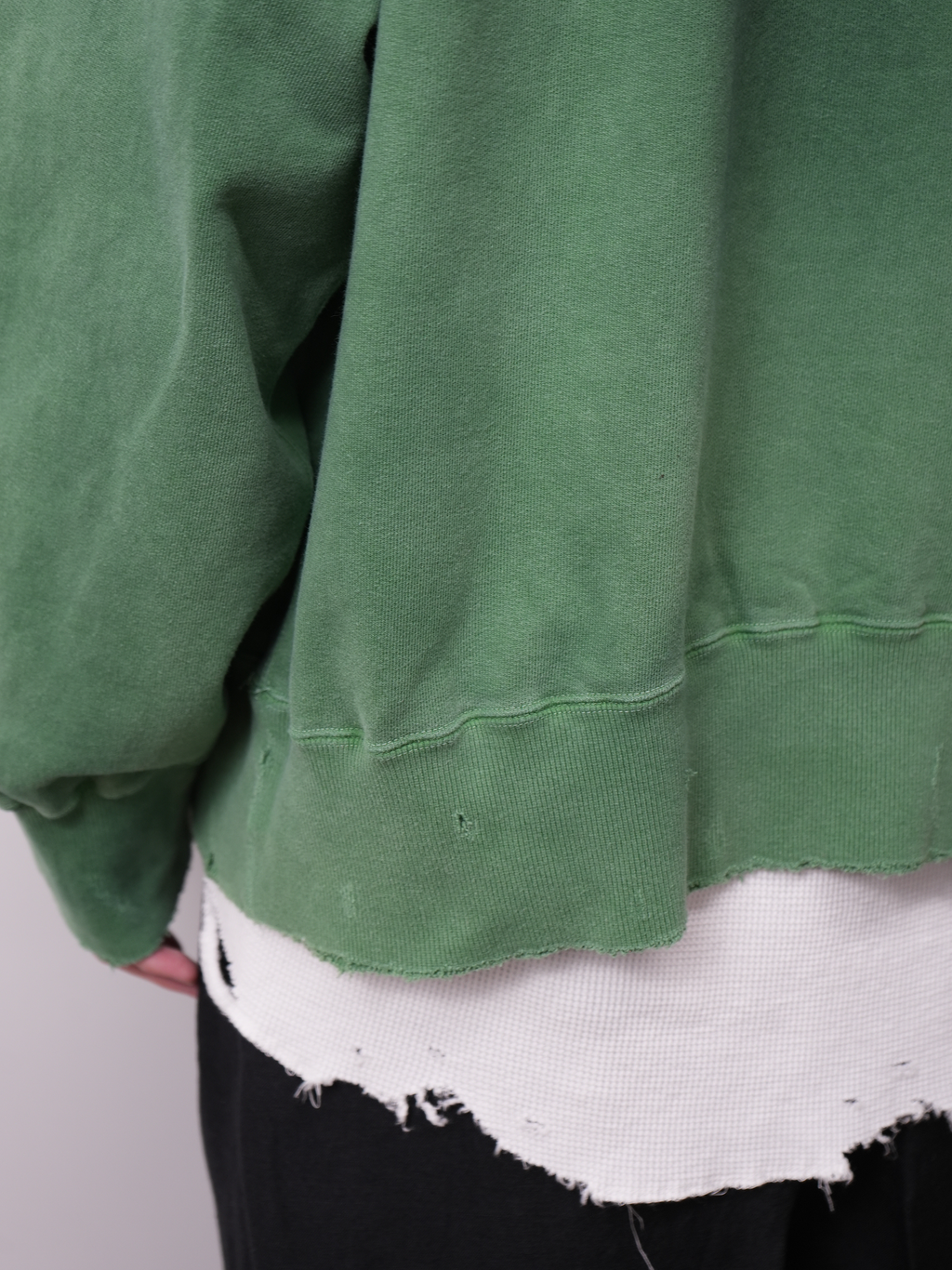 DYED DAMAGE HOODIE(GREEN)