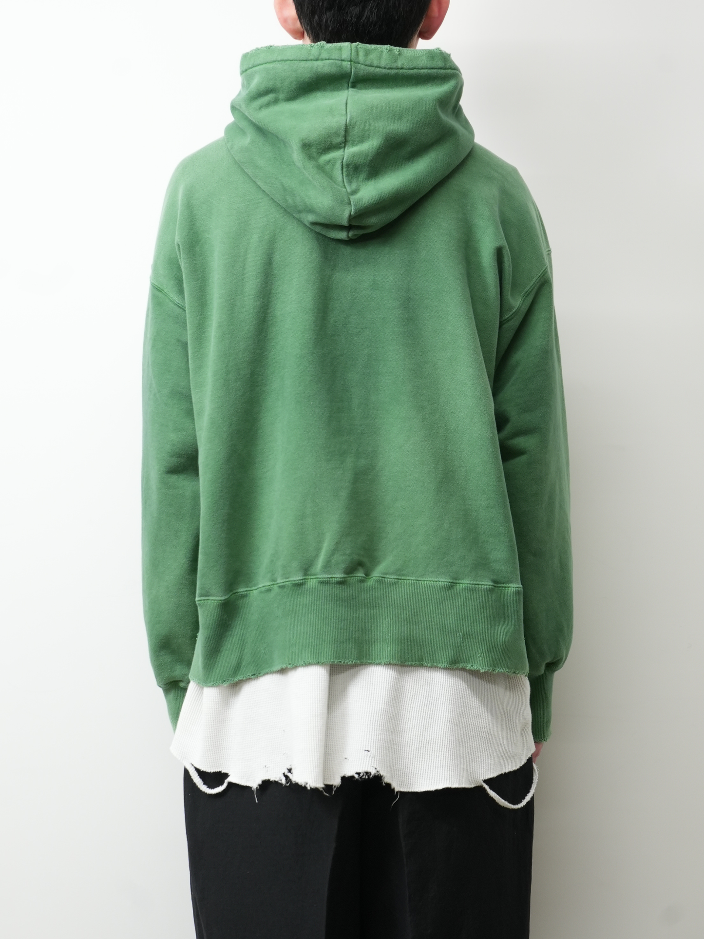 DYED DAMAGE HOODIE(GREEN)