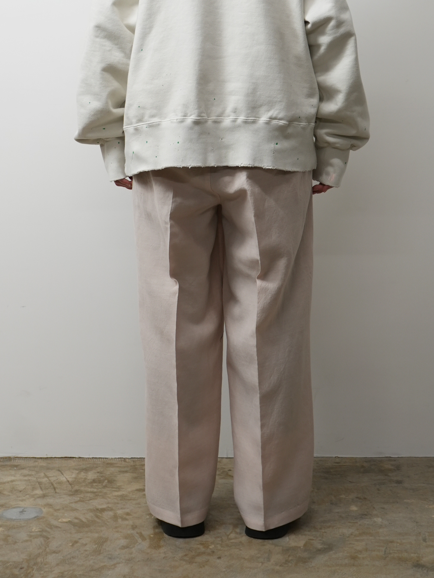 W/L WIDE EASY TUCK SLACKS(PINKBEIGE)