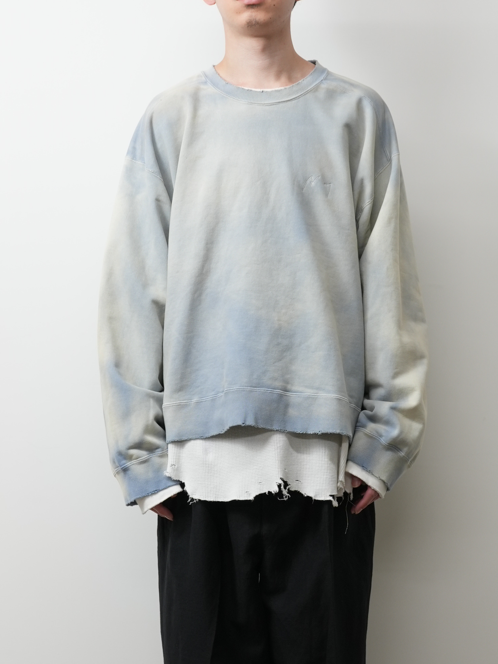 UNEVENNESS SWEAT SHIRT(SAX) – ANCELLM UNEVENNESS SWEAT SHIRT(SAX) – ANCELLM