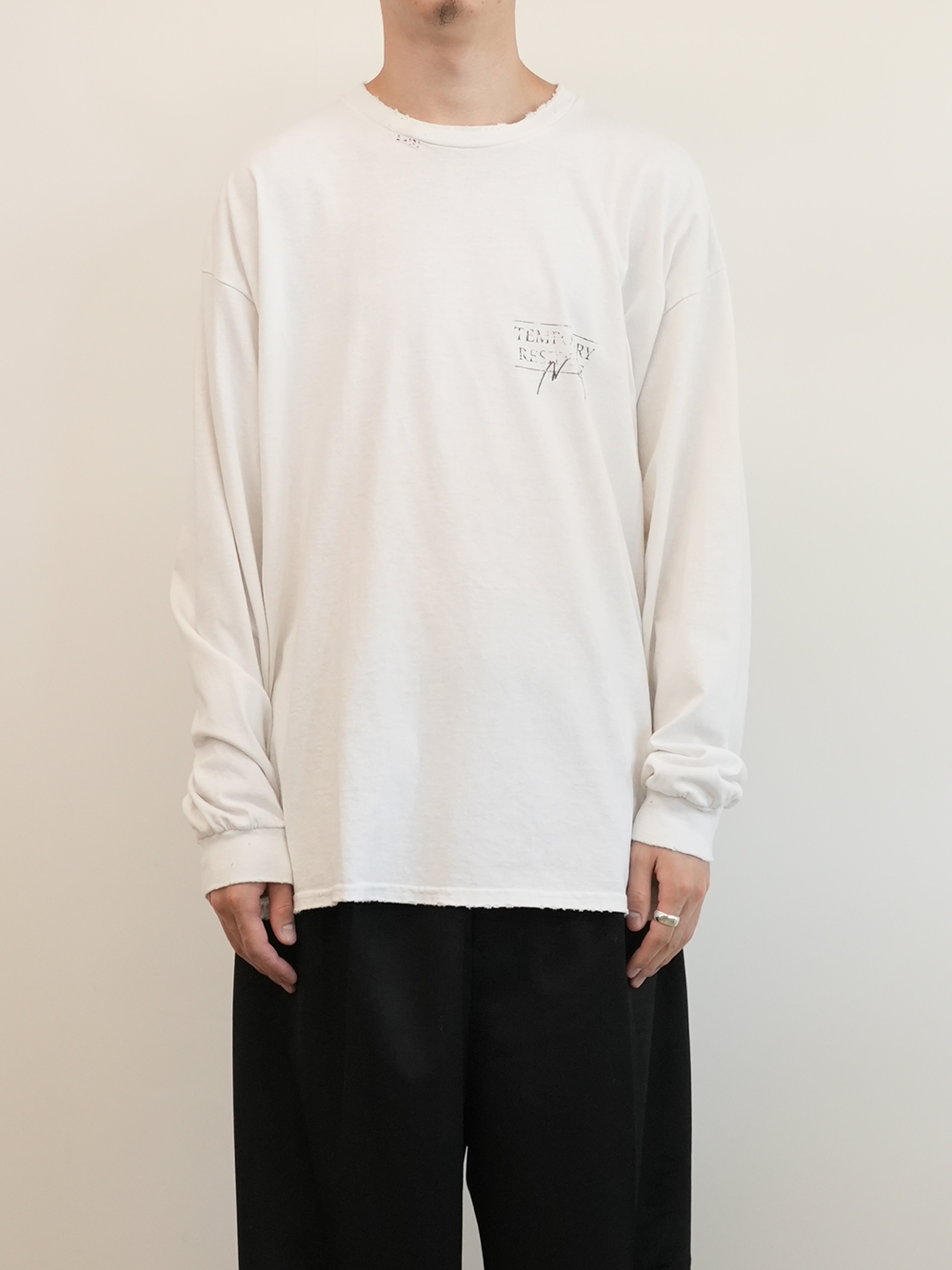 T/RESIDENCE DYED LS T-SHIRT(WHITE)