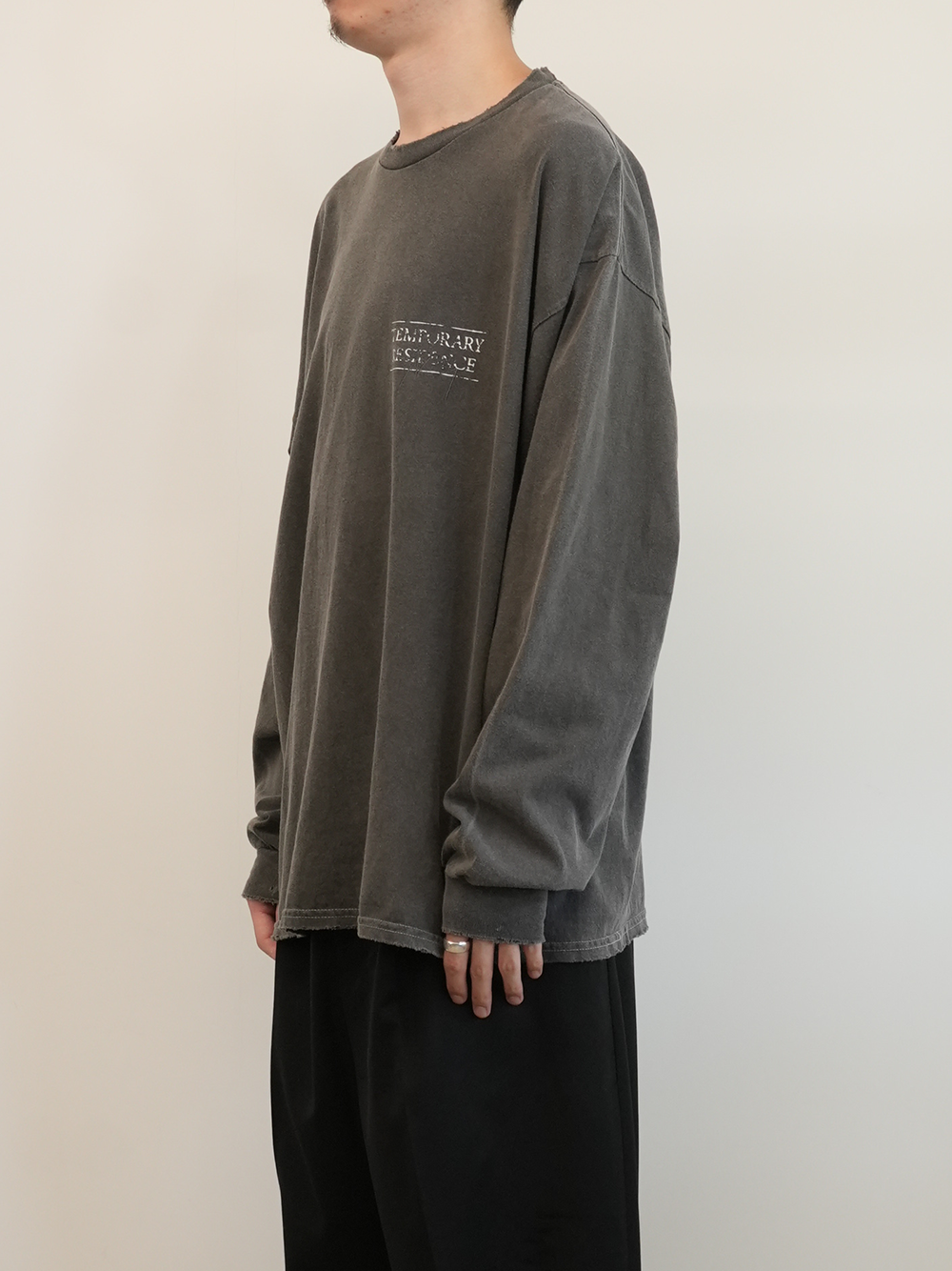 T/RESIDENCE DYED LS T-SHIRT(BLACK)