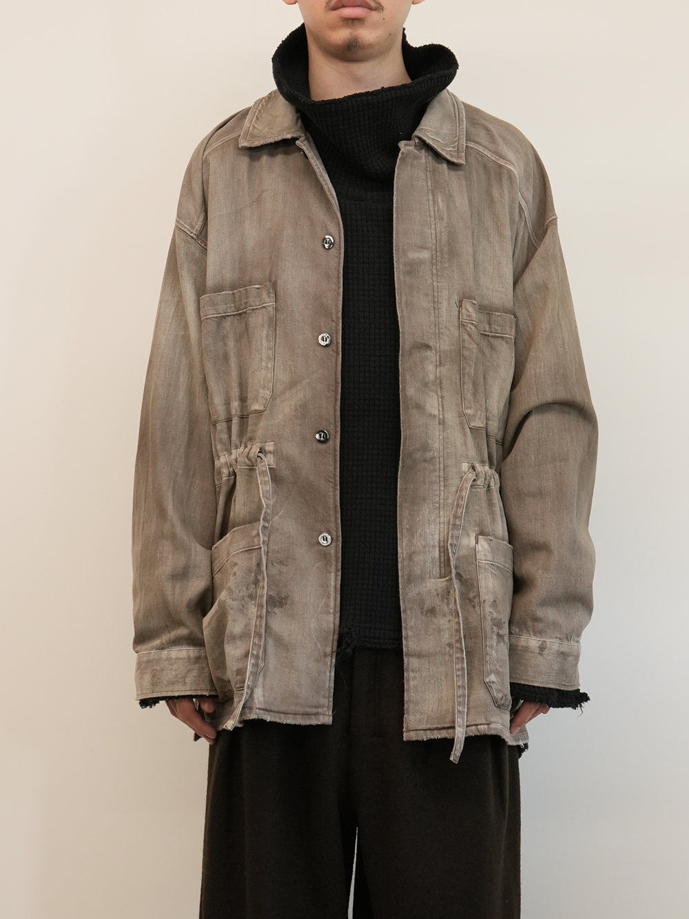 AGING DENIM SHIRT JACKET(BROWN)