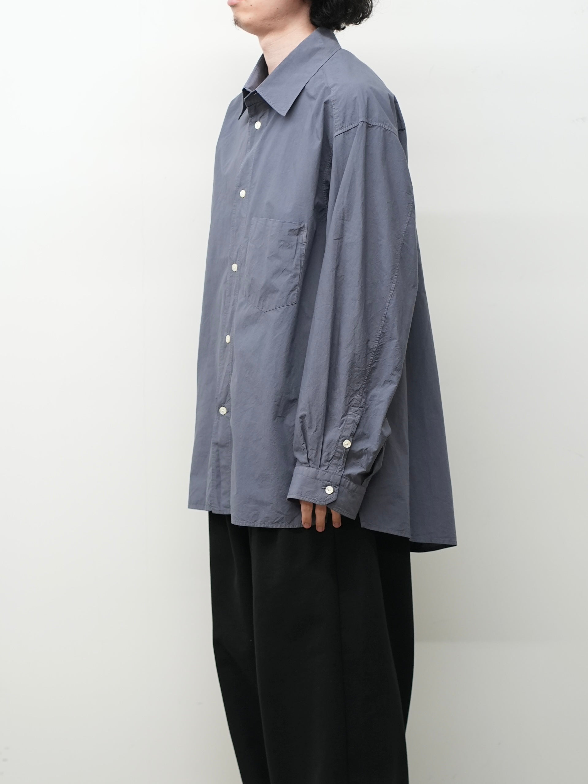 SHRINK OVER SHIRT(NAVY) – ANCELLM