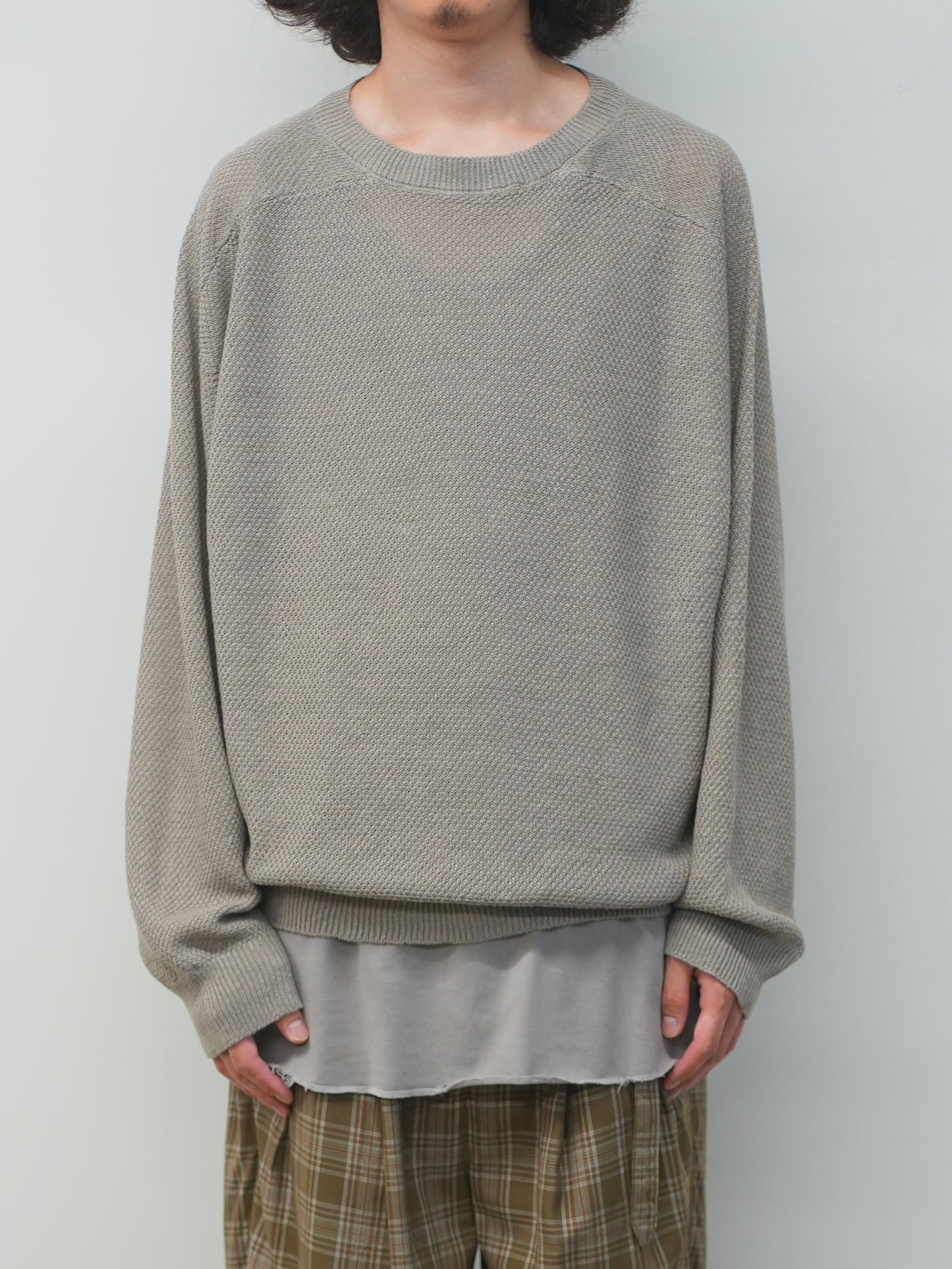 LINEN TUCK IN KNIT(GREIGE)