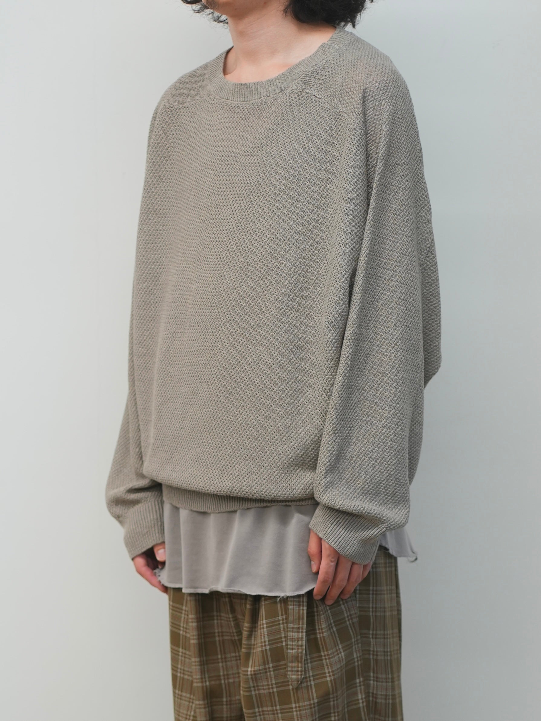 トップス ANCELLM 26SS LINEN TUCK IN KNIT GREIGE 2 LINEN TUCK IN KNIT(GREIGE) – ANCELLM