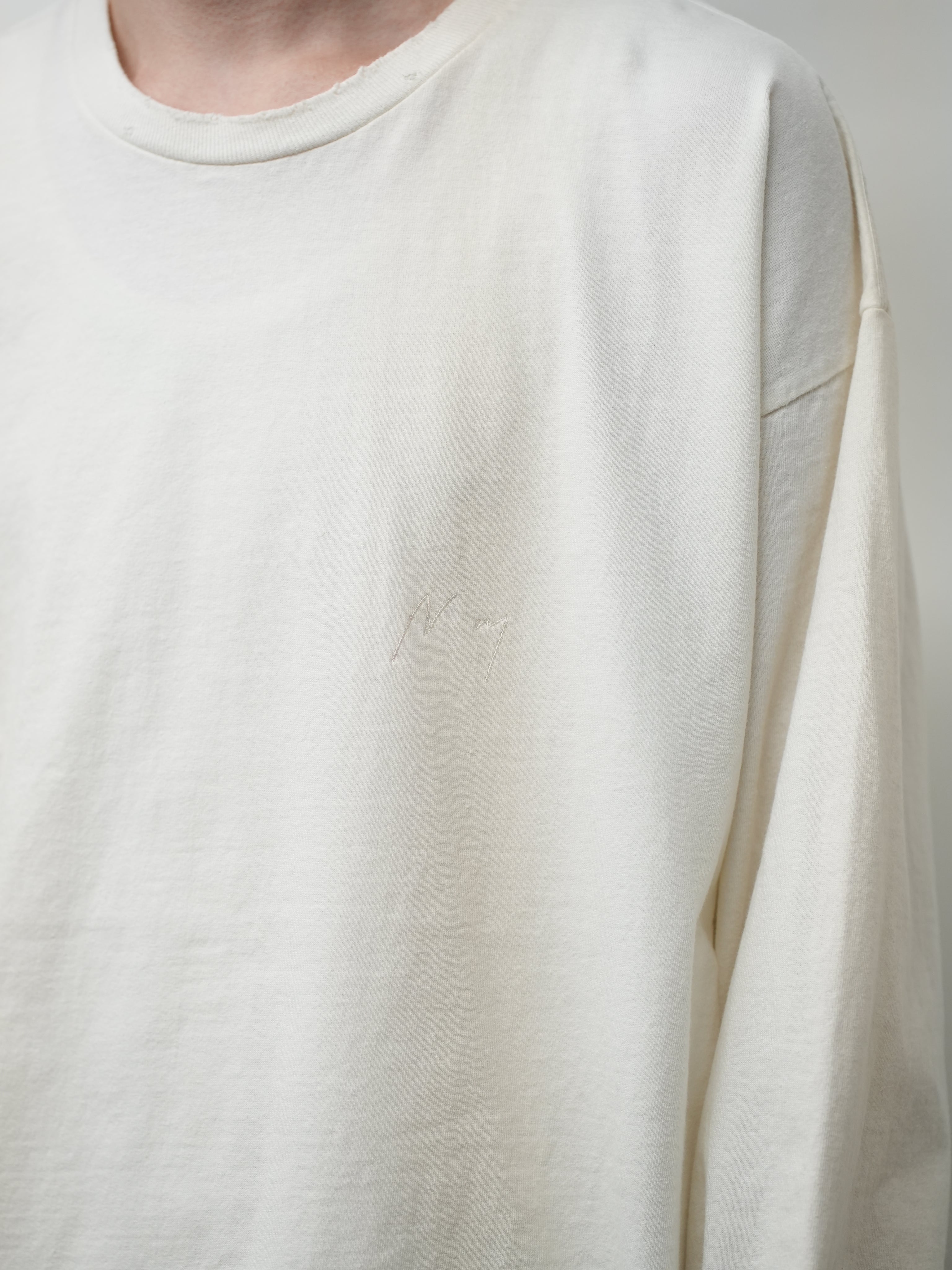 EMBROIDERY DYED LS(WHITE) – ANCELLM