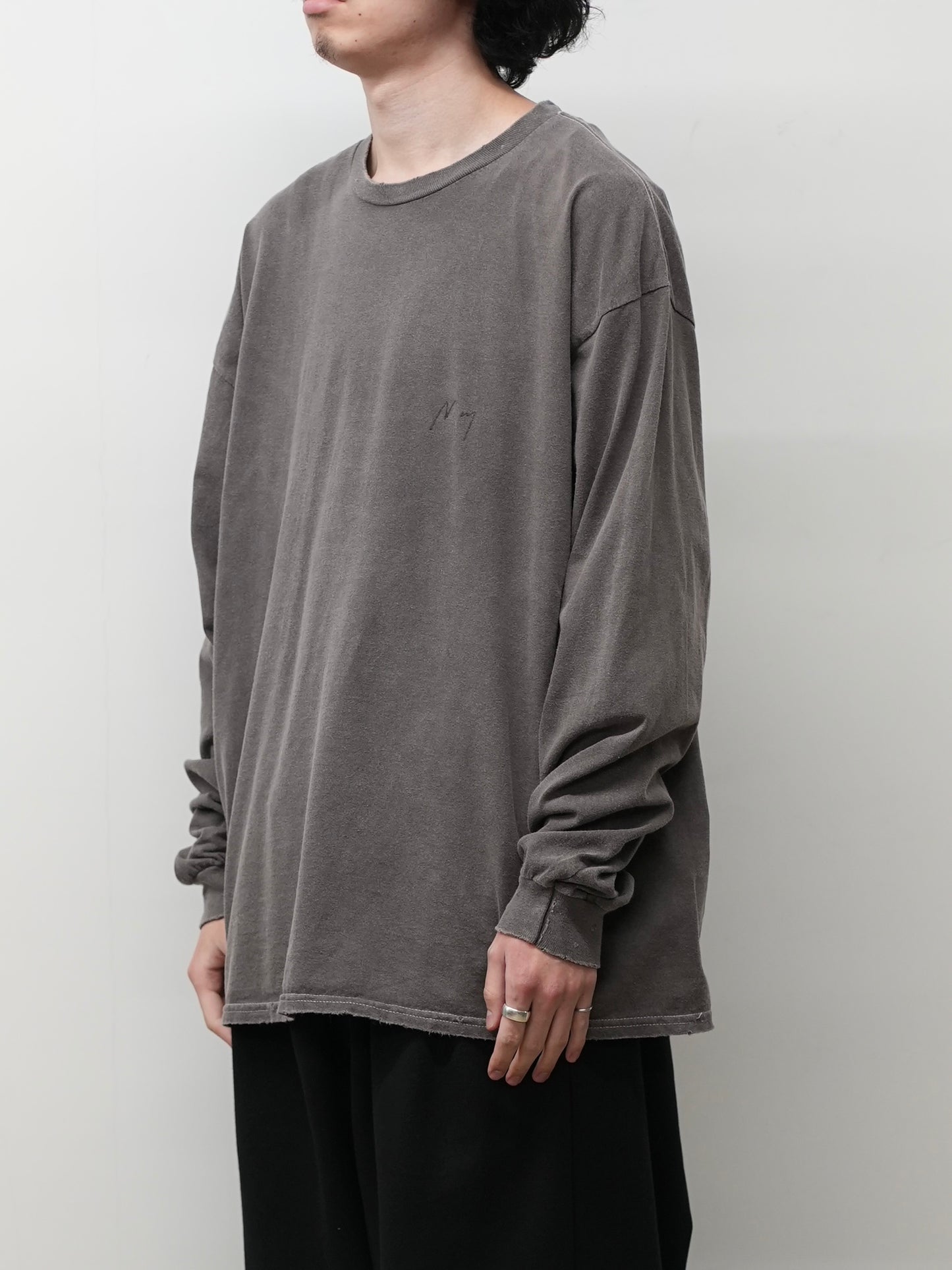 EMBROIDERY DYED LS(BROWN)