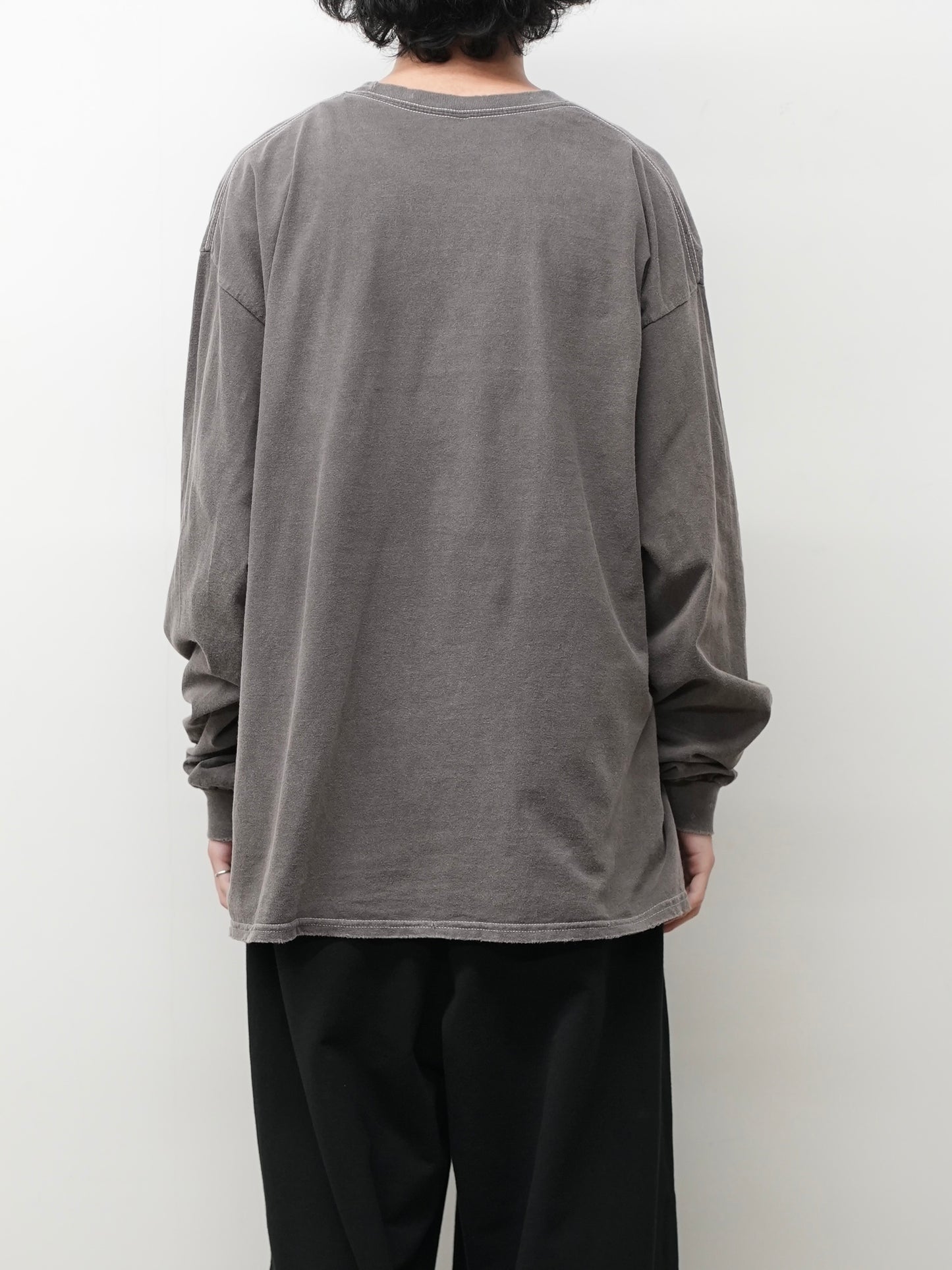EMBROIDERY DYED LS(BROWN)