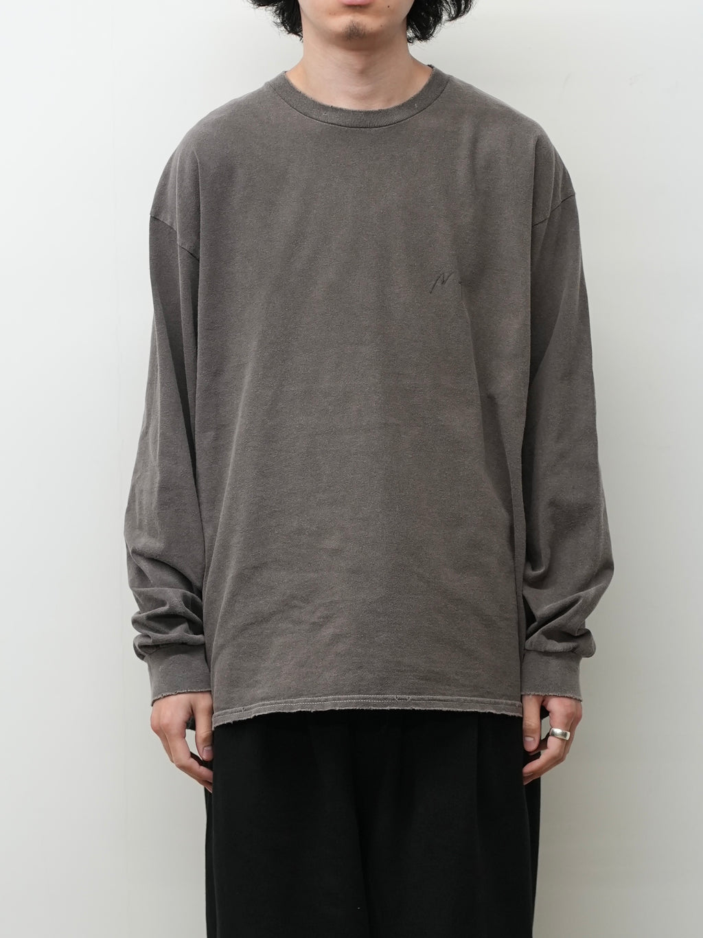 EMBROIDERY DYED LS(BROWN) – ANCELLM